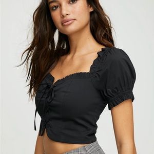 Aritzia Sundays best Lolita black peasant top in black
